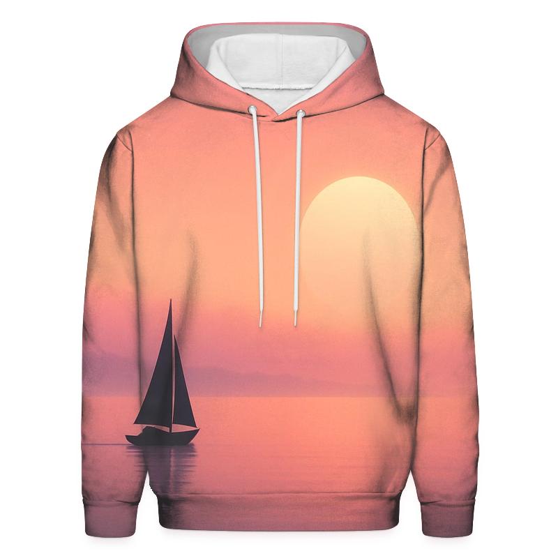 Sailboat In The Gradient Mist premium hoodies