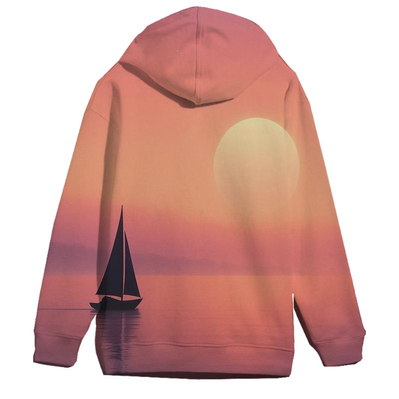 Sailboat In The Gradient Mist premium hoodies