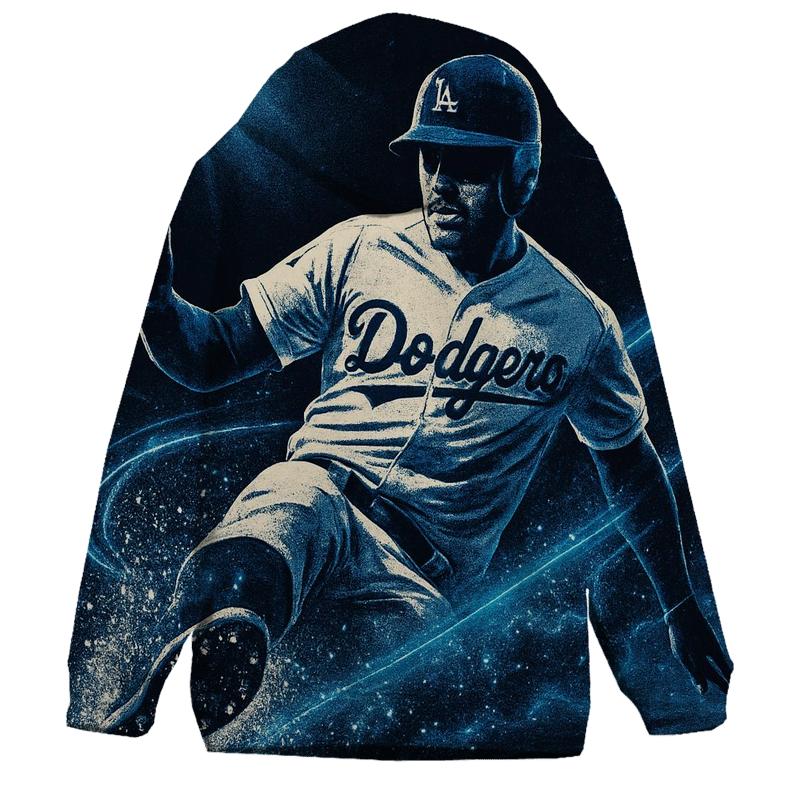 Steel Blue Slide Into Stardust printed hoodies