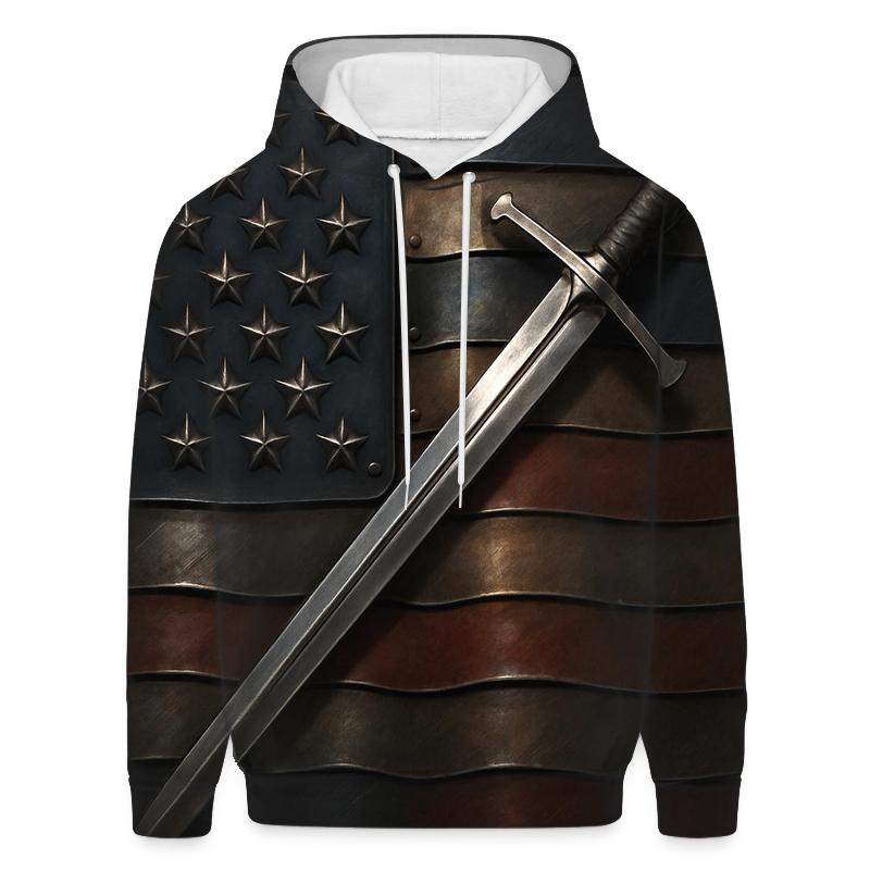 Metal Forged Flag With Service Emblems embroidered hoodies