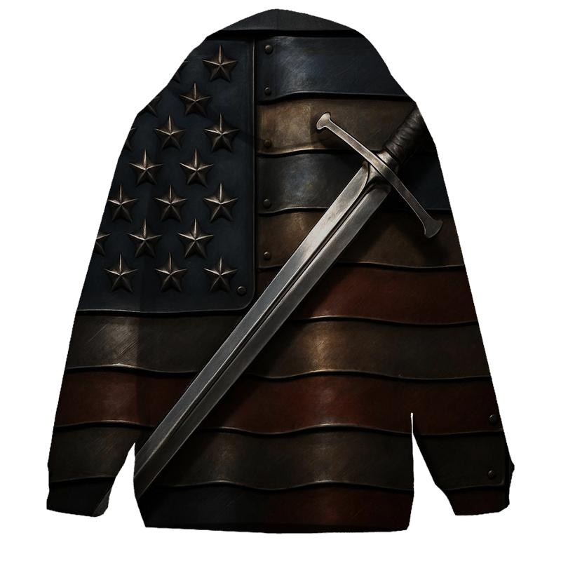 Metal Forged Flag With Service Emblems embroidered hoodies