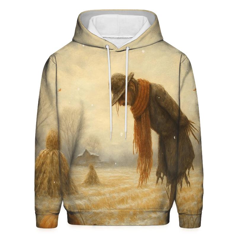 First Snow Over Late Harvest Fields zip-up hoodies