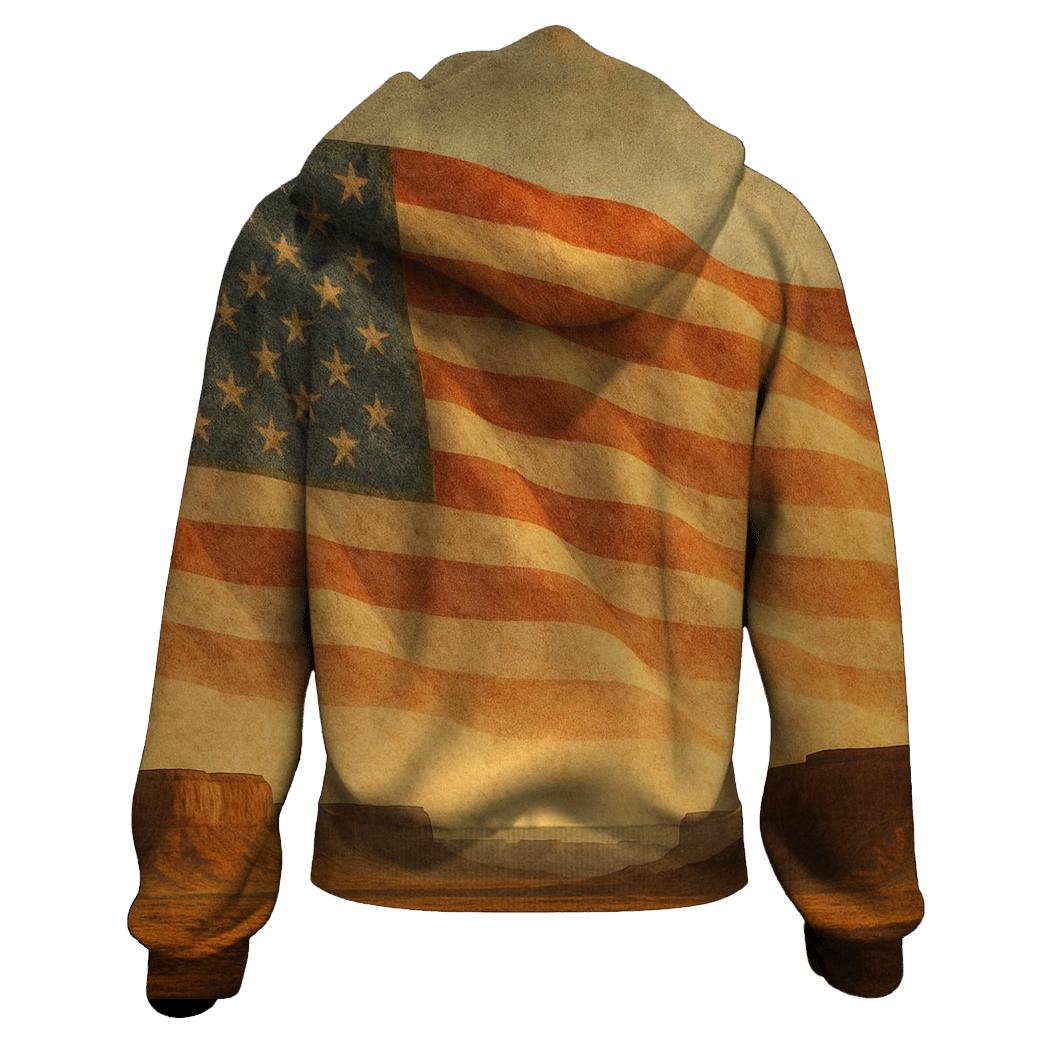 Vintage Frontier Flag Horizon hoodies fashion