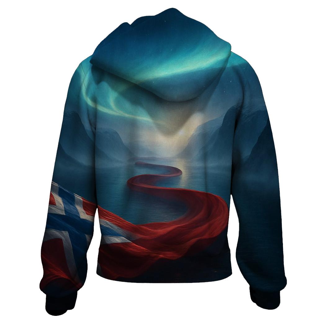 Norway Fjord Ribbon Aurora designer hoodies