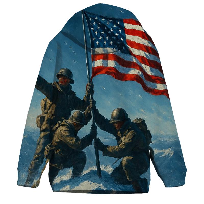 Mountain Summit Pledge With Ice Blue Shadows zip-up hoodies