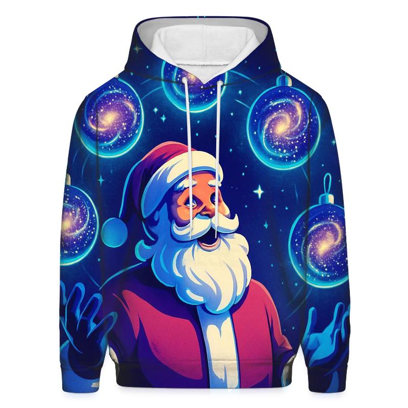 Galactic Ornament Juggler Santa graphic hoodies