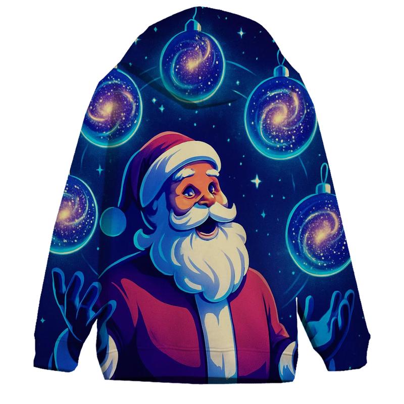 Galactic Ornament Juggler Santa graphic hoodies