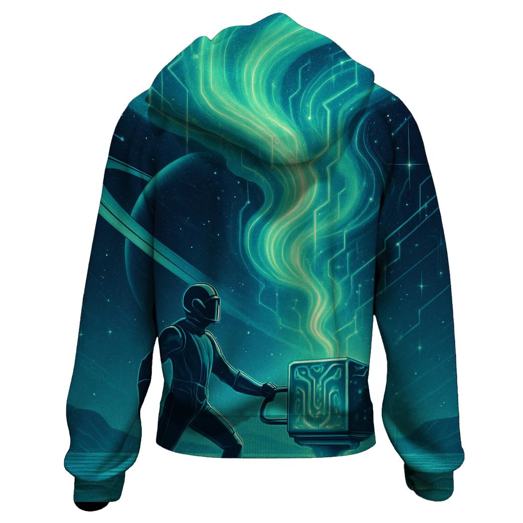 Aurora Engine Over The Ice Moon printed hoodies