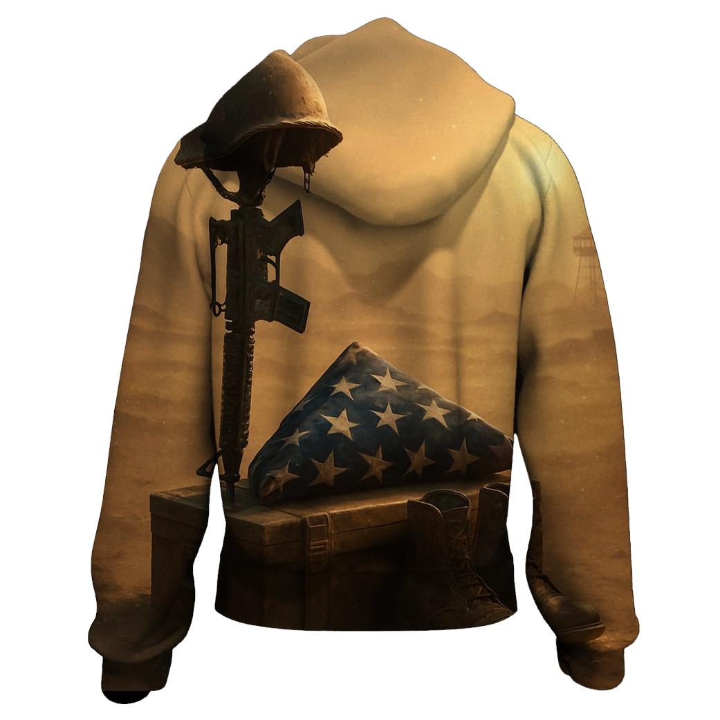 Folded Flag Memorial In Desert Silence hoodie designs