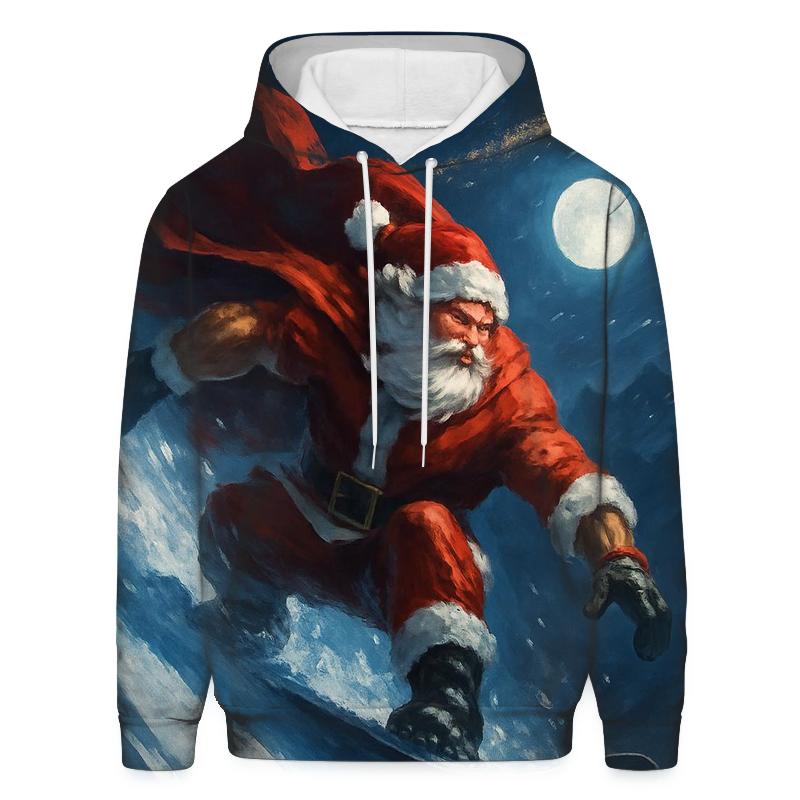 Santa Snowboard Comet Trail pullover hoodies