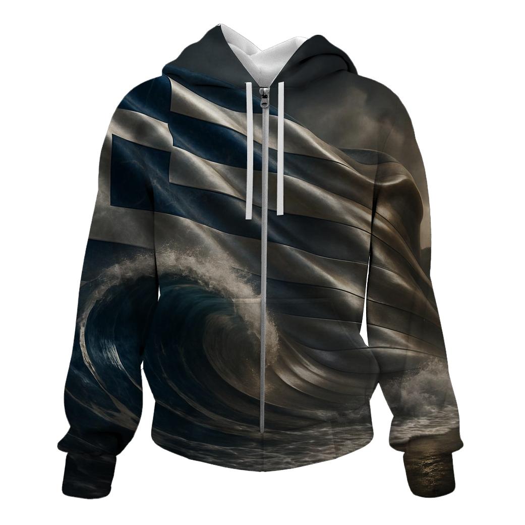 Greece Marble Sea Mosaic designer hoodies