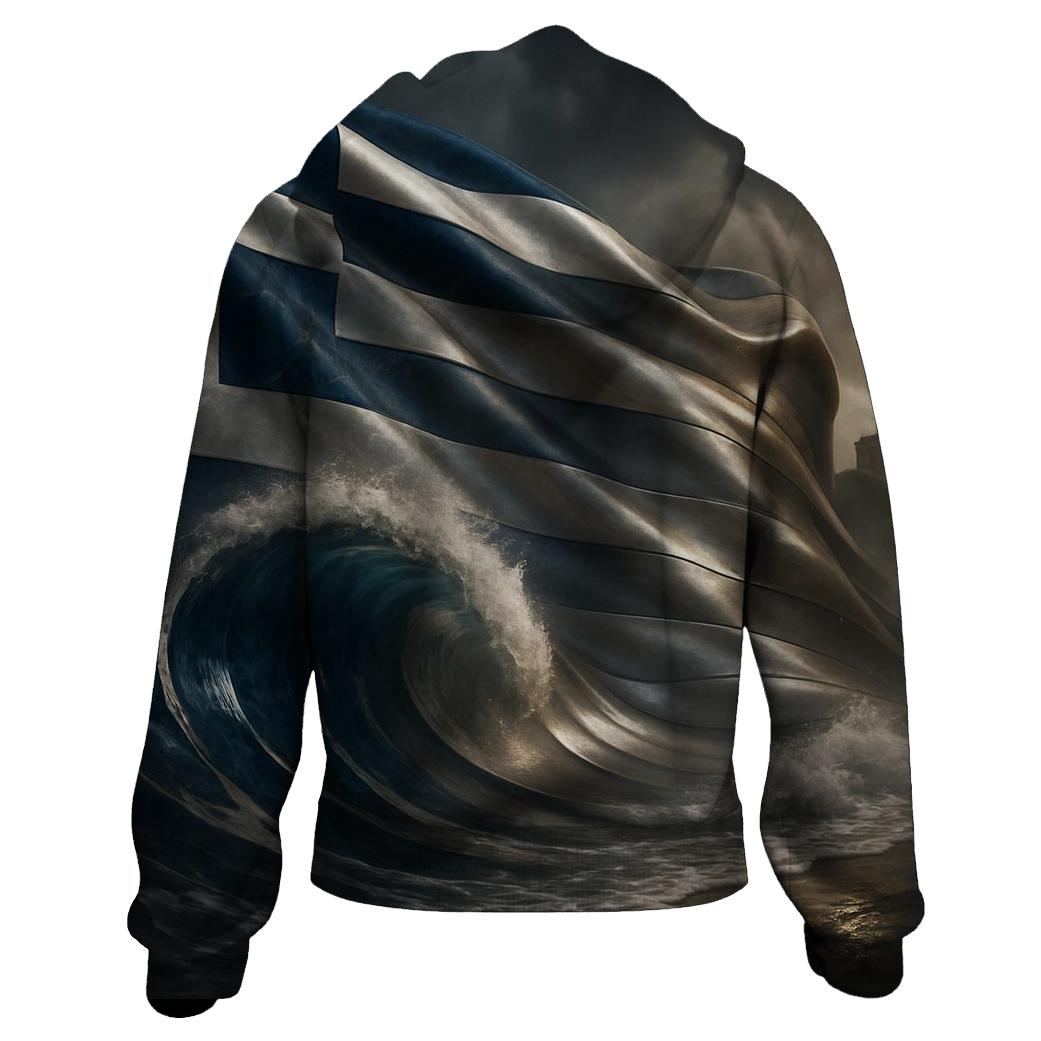 Greece Marble Sea Mosaic designer hoodies