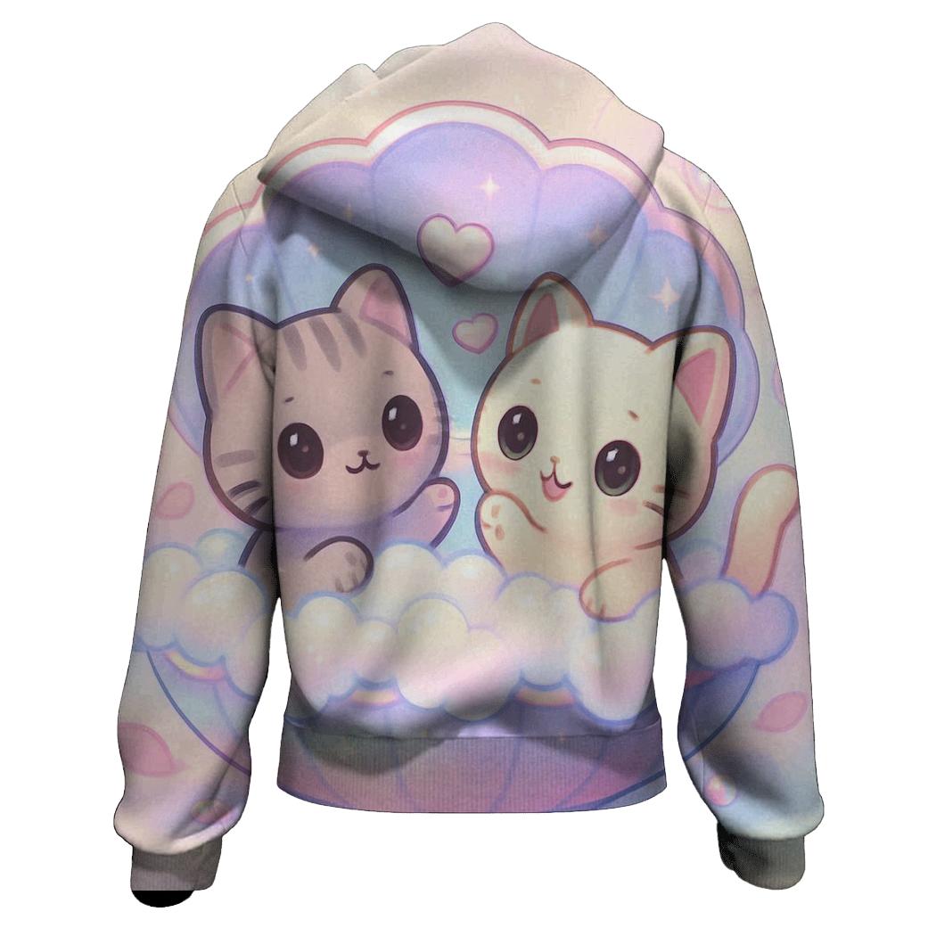 Rainbow Bubble Bath Cats designer hoodies
