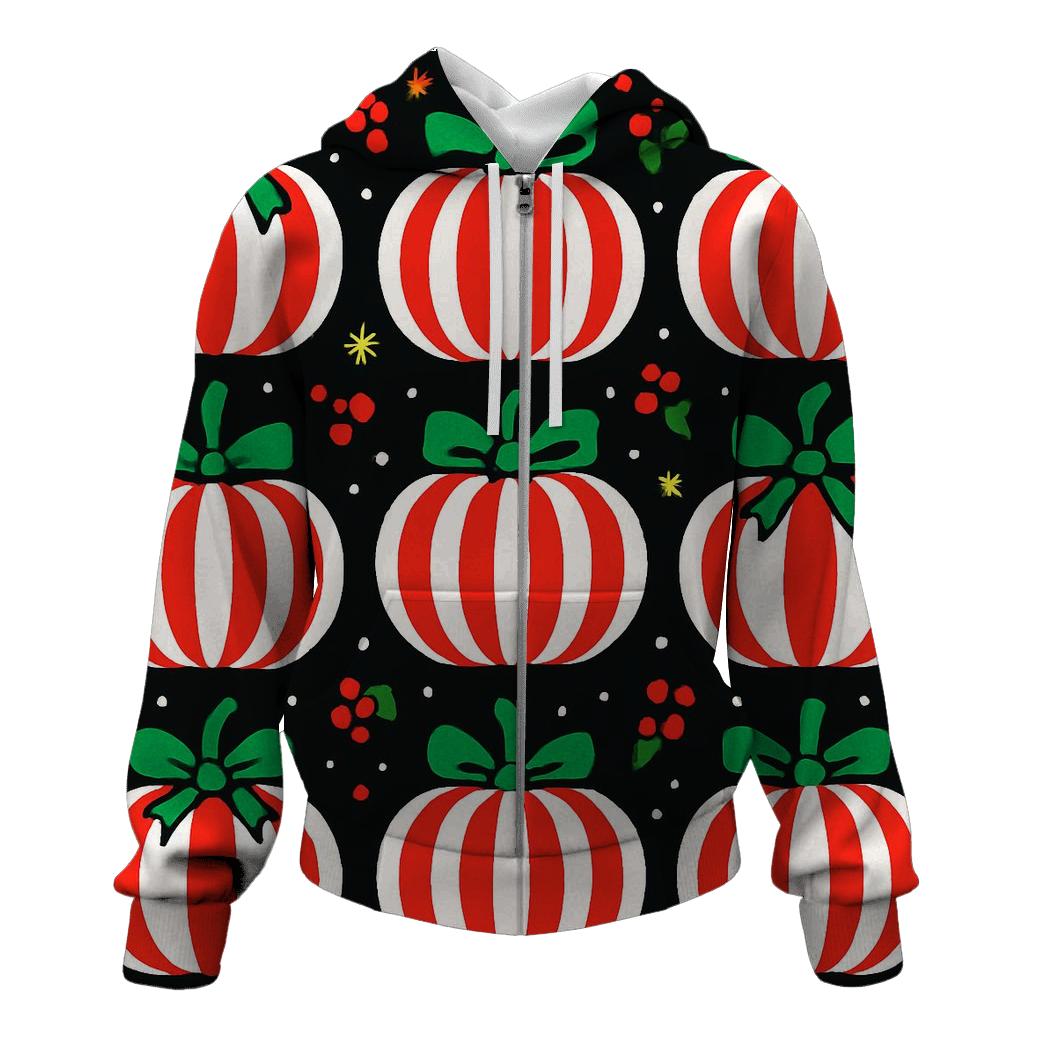 Candy Cane Stripe Pumpkins On Black Background lightweight hoodies