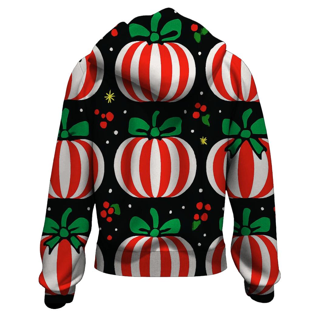 Candy Cane Stripe Pumpkins On Black Background lightweight hoodies