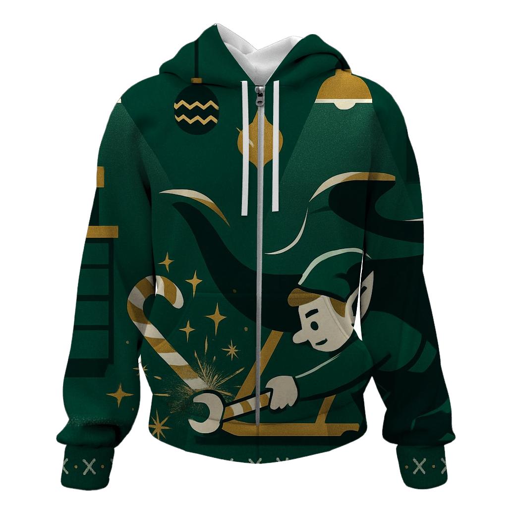 Elf Sleigh Tune Up Garage hoodie designs