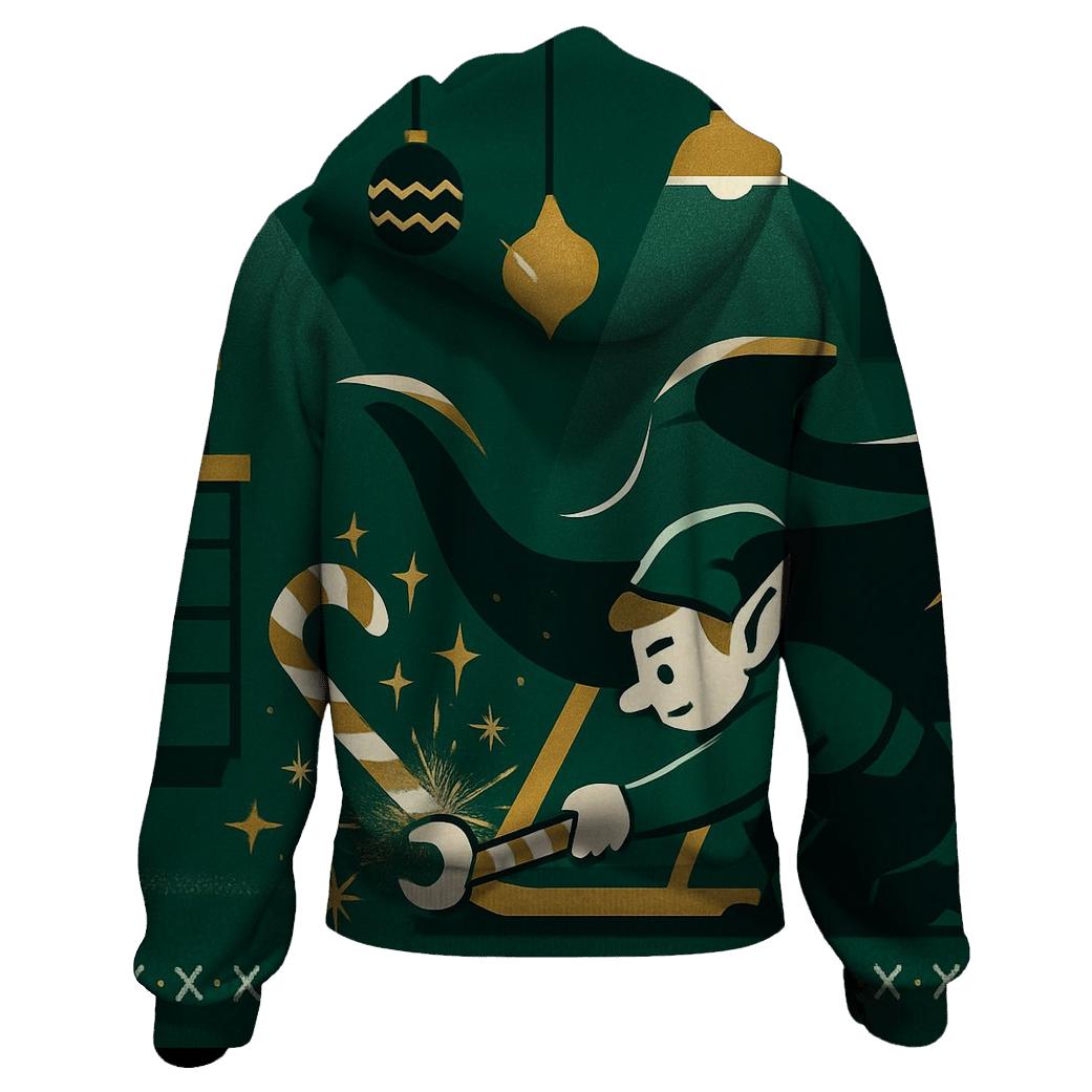 Elf Sleigh Tune Up Garage hoodie designs