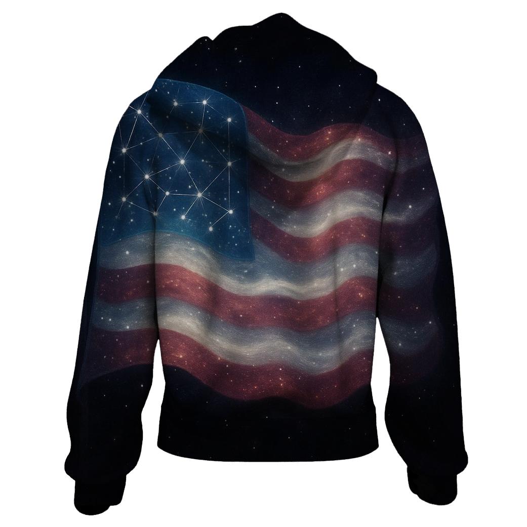Starlit Flag Constellation Weave pullover hoodies