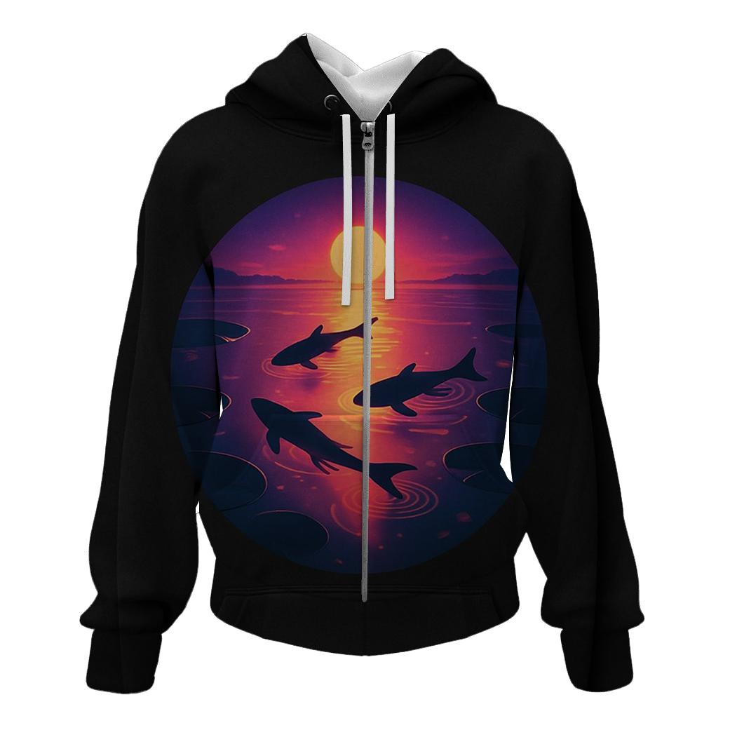 Koi Sun Path Reflection custom hoodies