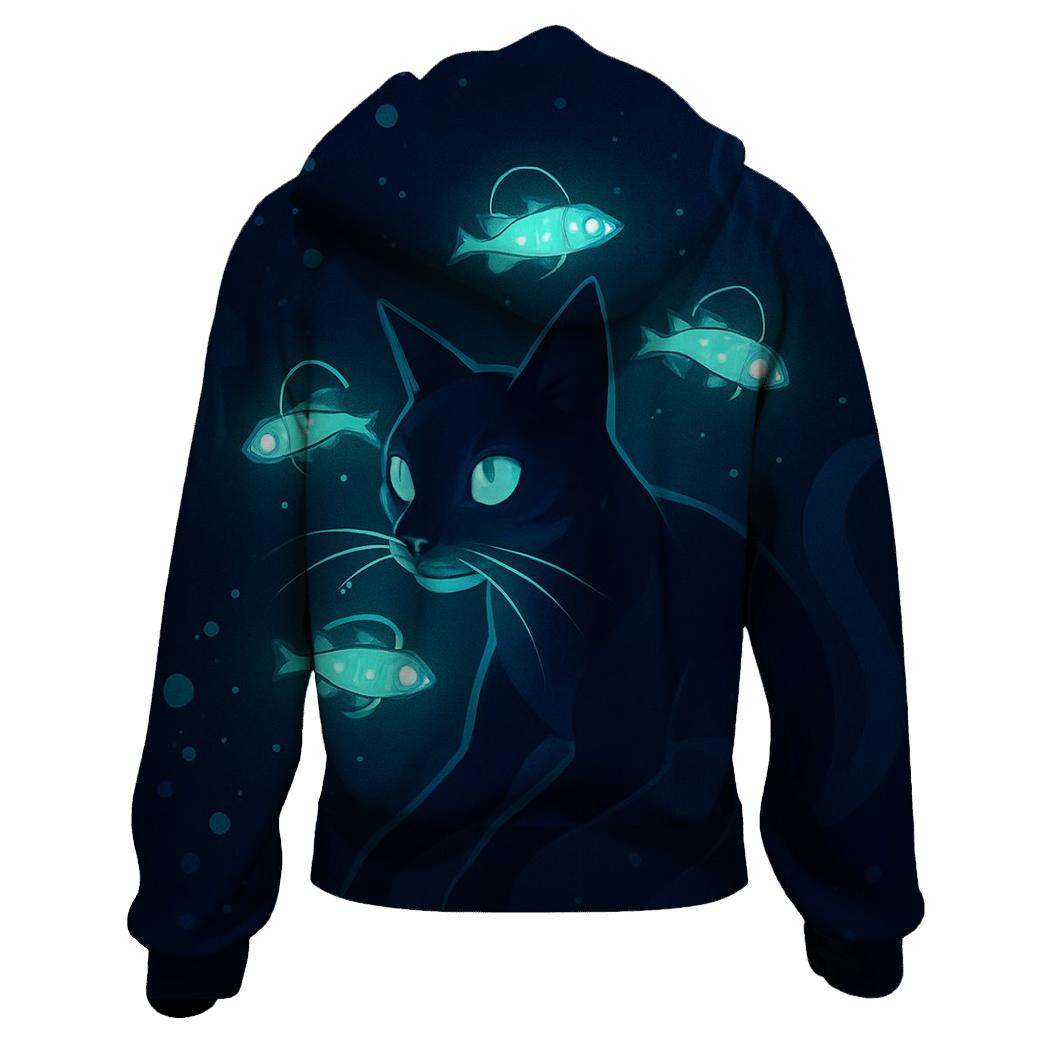 Deep Sea Lantern Cat premium hoodies