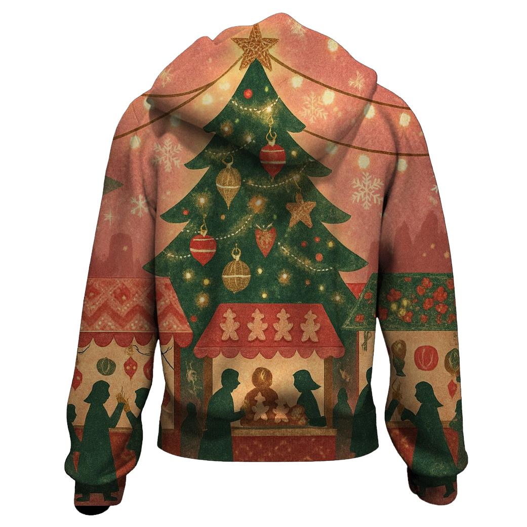 Christmas Tree Night Market zip-up hoodies