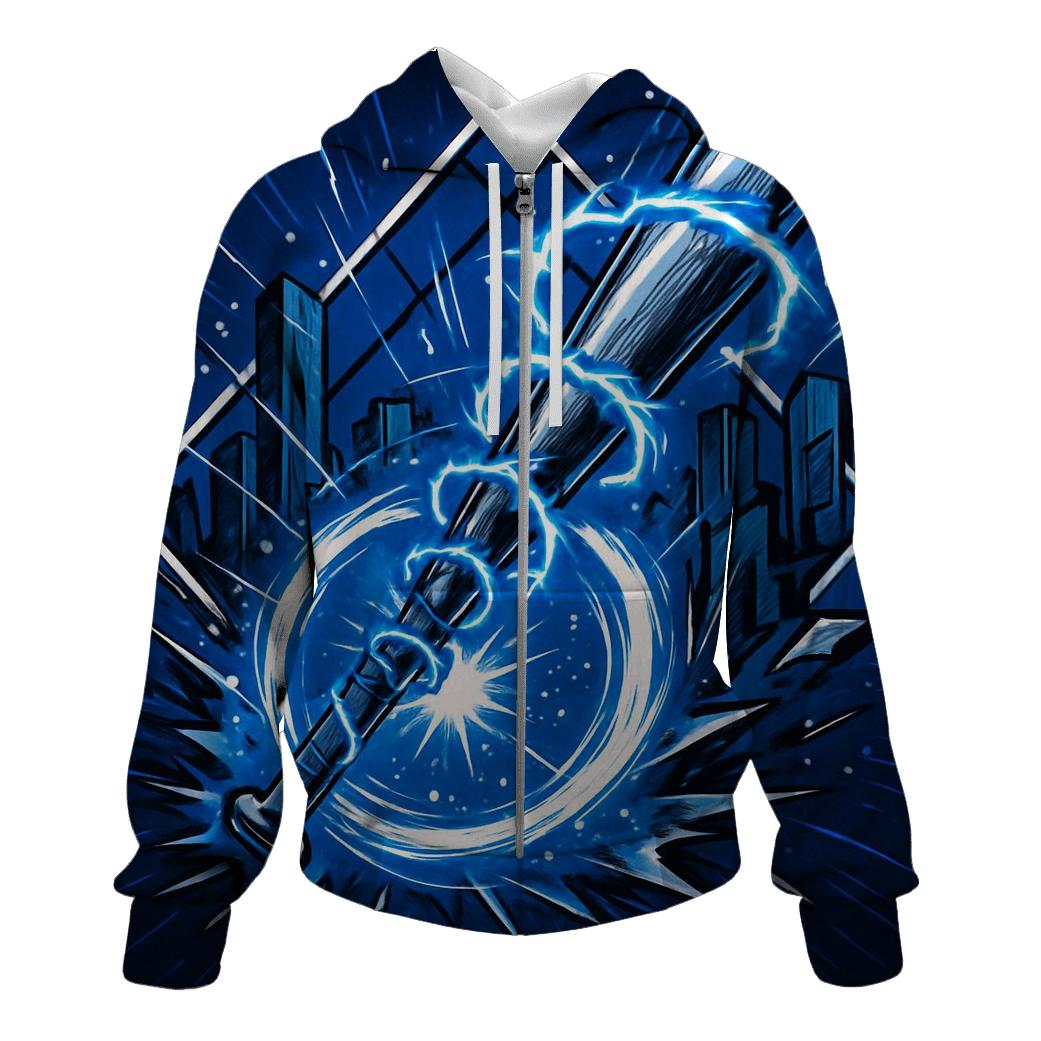 Coiled Bat Thunder Break printed hoodies