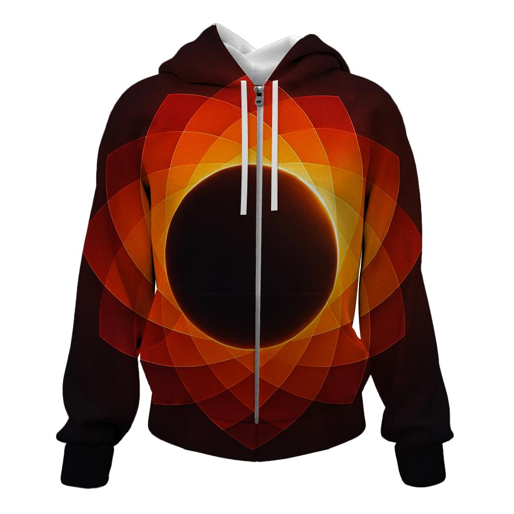 Golden Eclipse Petal Halo custom hoodies