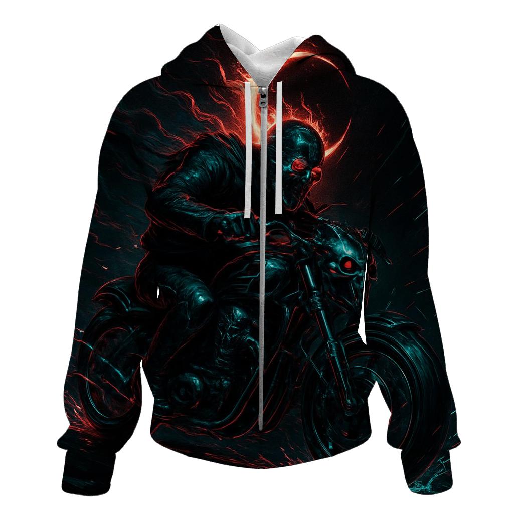 Spectral Rider Of The Iron Eclipse zip-up hoodies