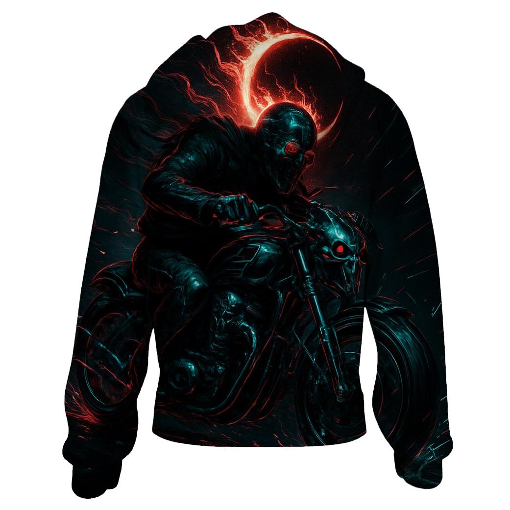 Spectral Rider Of The Iron Eclipse zip-up hoodies