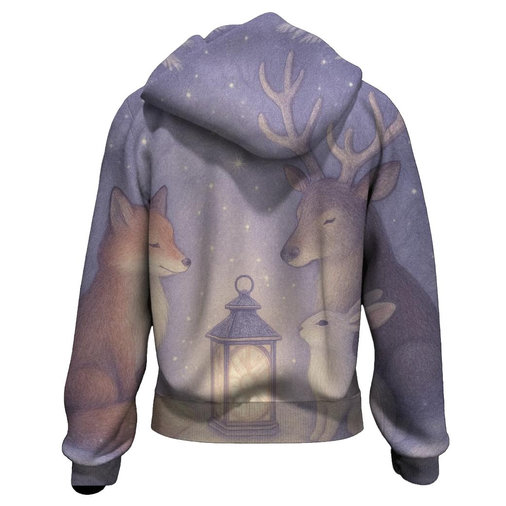 North Pole Wildlife Carol Circle pullover hoodies