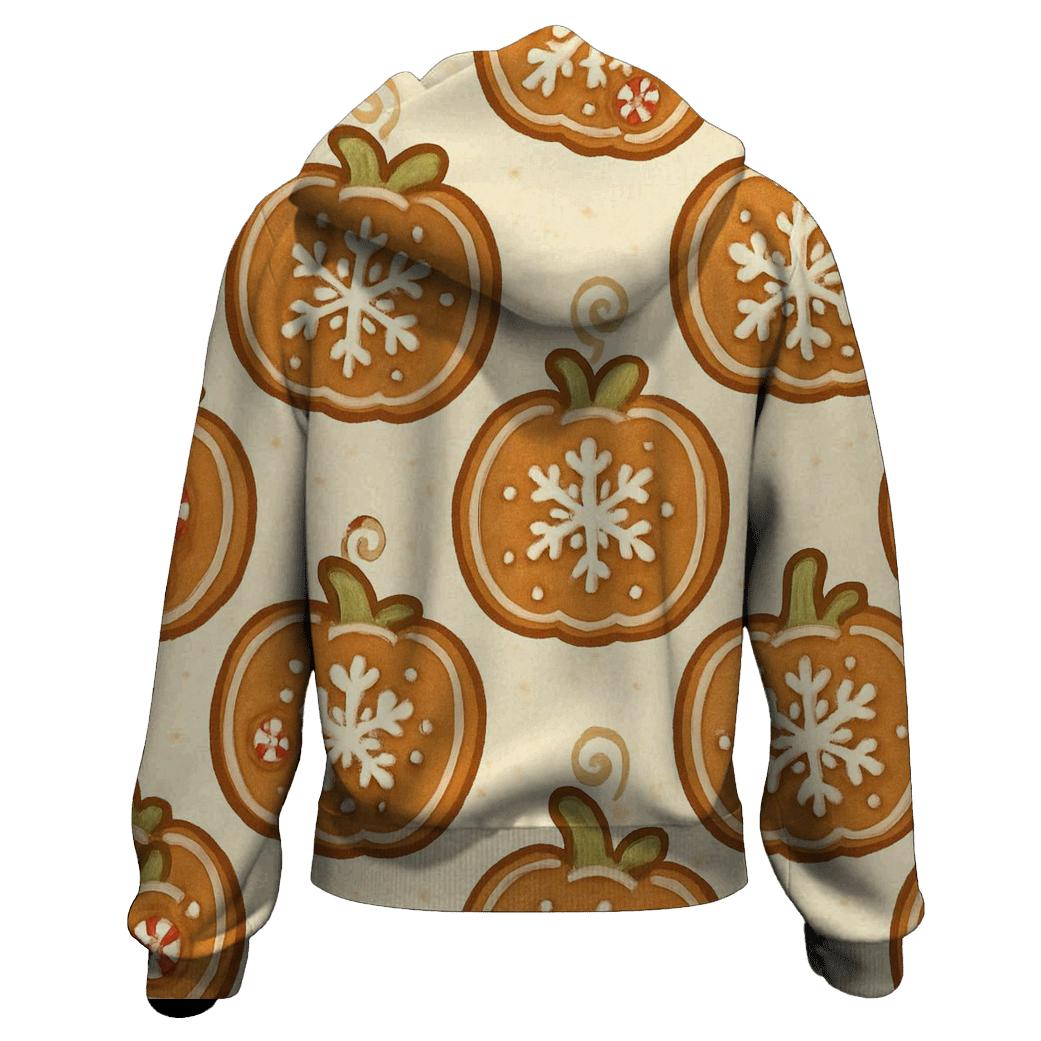 Gingerbread Pumpkin Village Scatter On Cream Background hoodie designs