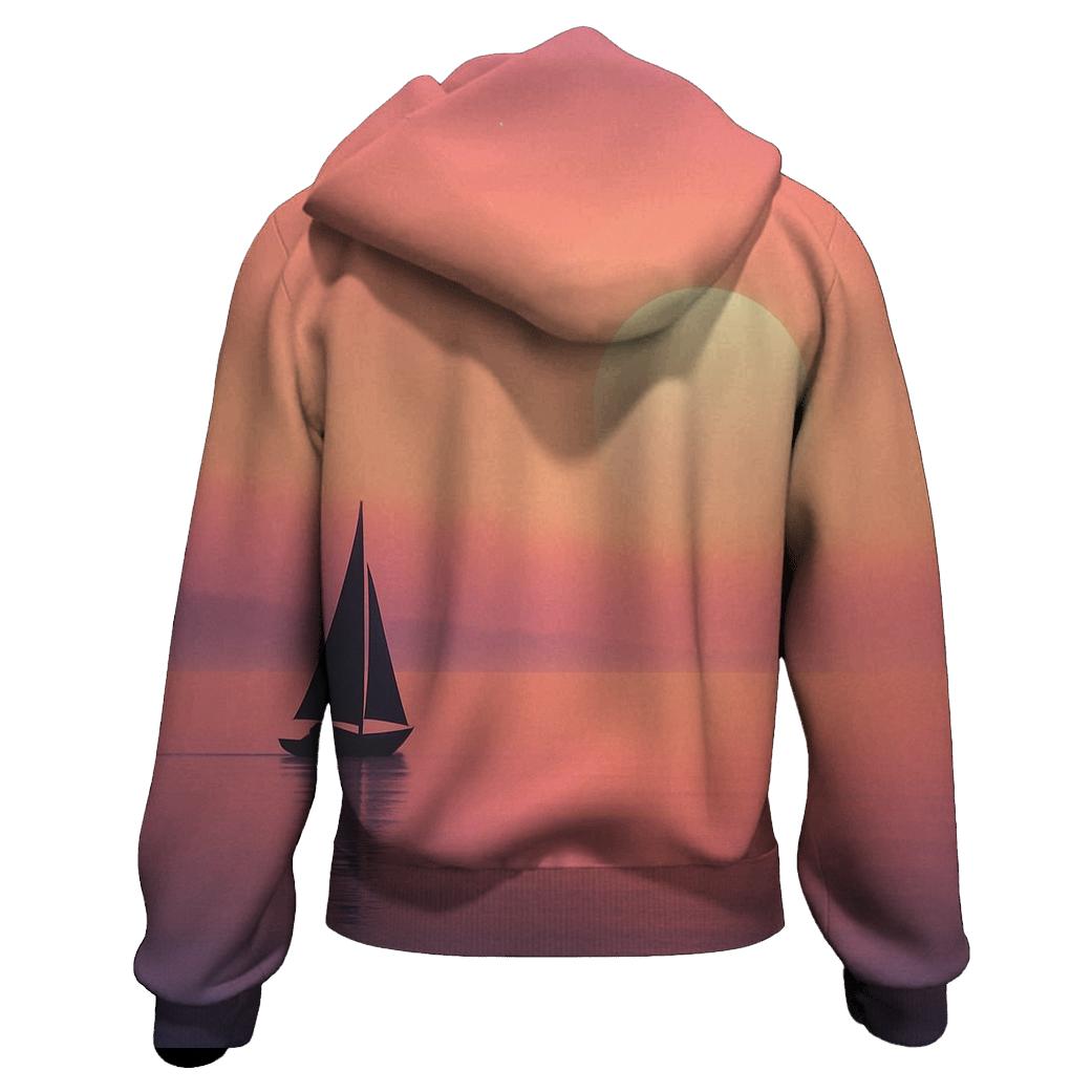 Sailboat In The Gradient Mist lightweight hoodies