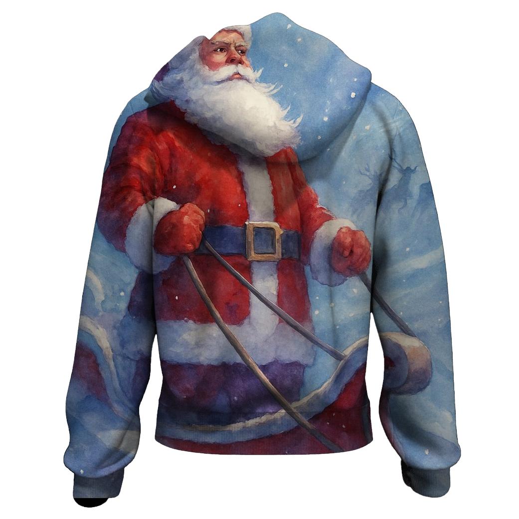 Watercolor Blizzard Sleigh Guardian designer hoodies