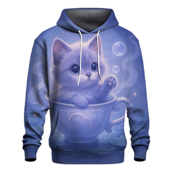 Moonlit Teacup Kitten Drift custom hoodies
