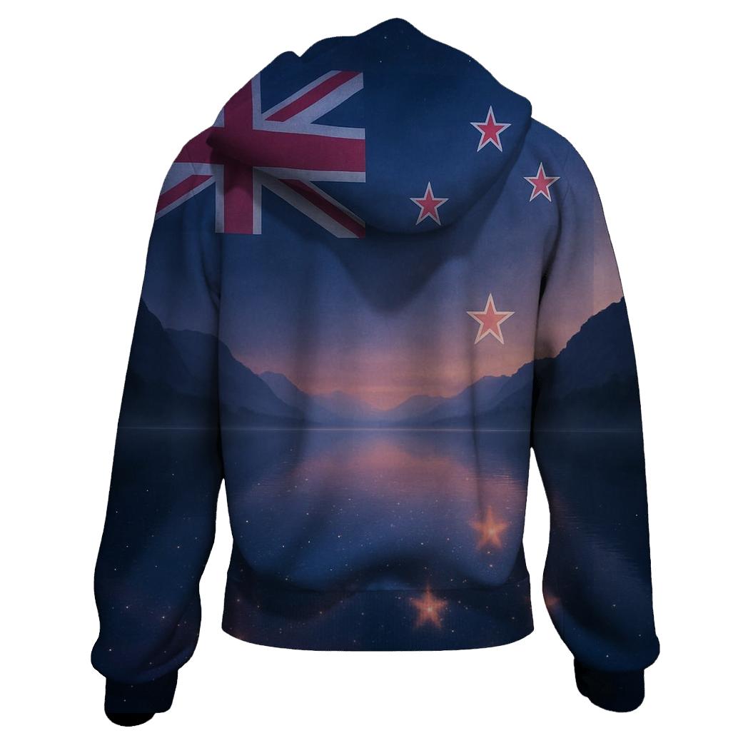 New Zealand Night Sky Reflection graphic hoodies