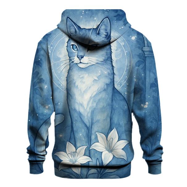Moonlit Garden Guardian Cat hoodie designs