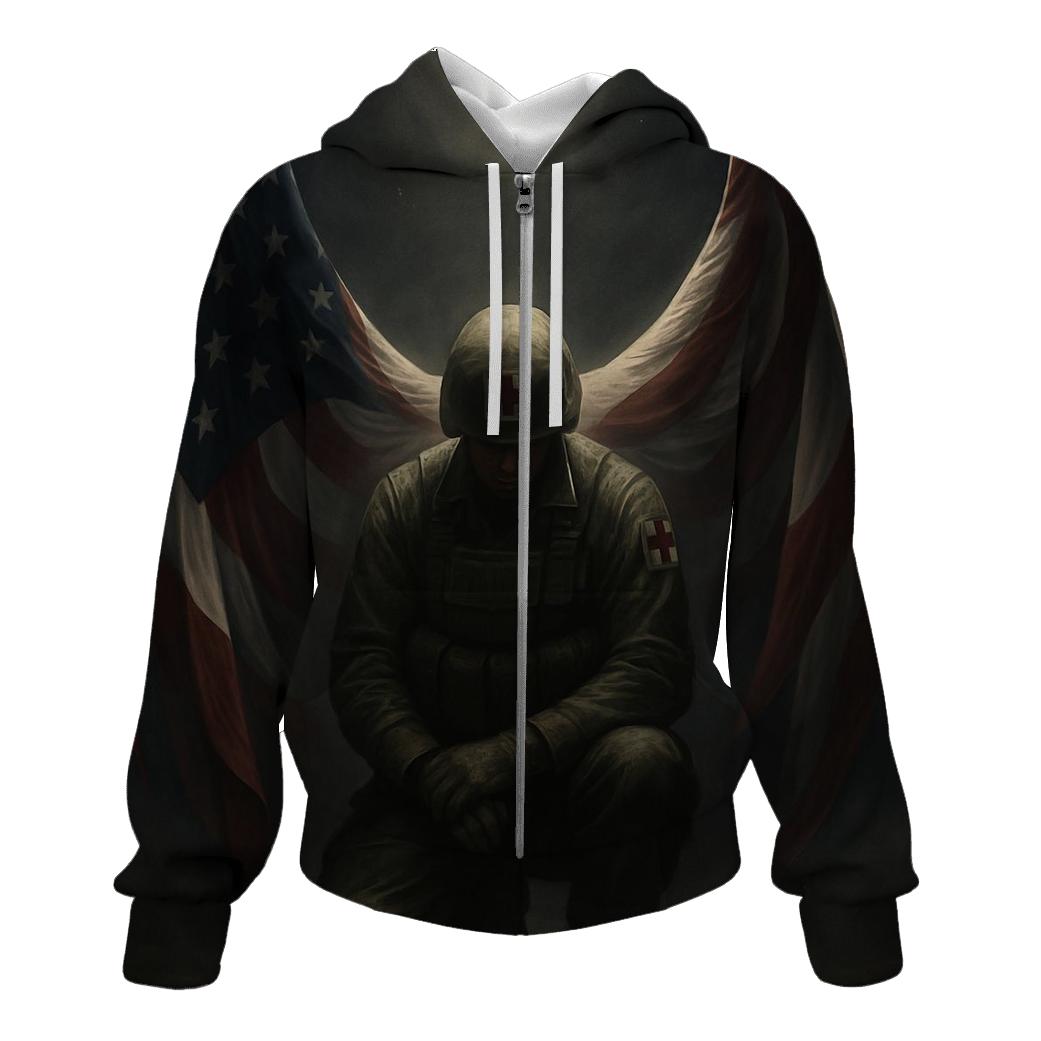 Guardian Angel Wings In Flag Fabric hoodies fashion