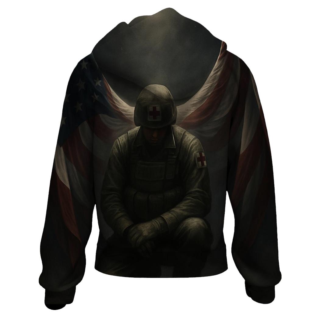 Guardian Angel Wings In Flag Fabric hoodies fashion