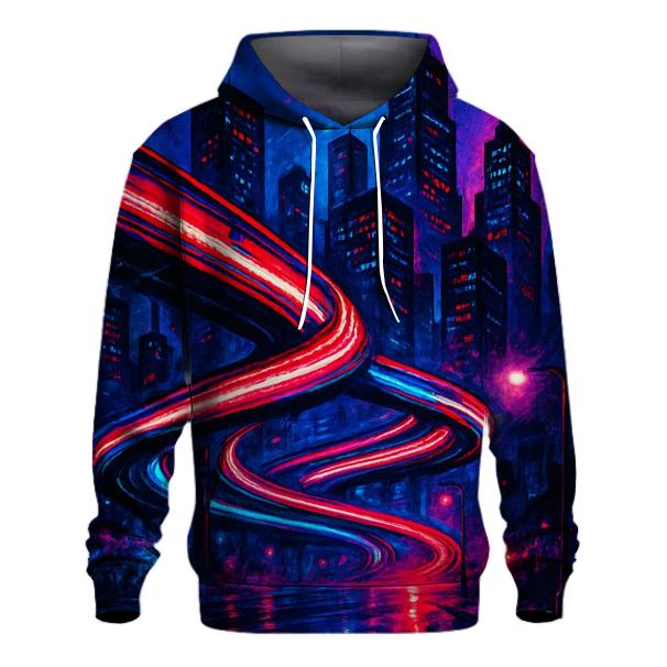 Neon Skyline Stripes custom hoodies