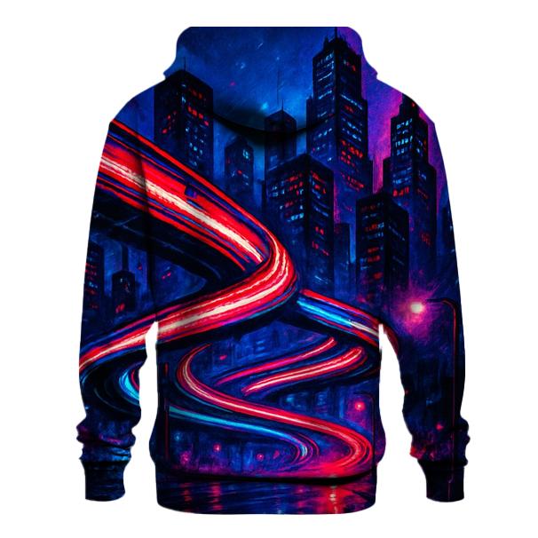 Neon Skyline Stripes custom hoodies