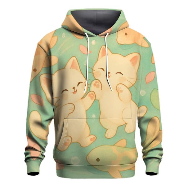 Koi Pond Dream Kittens printed hoodies