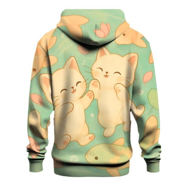 Koi Pond Dream Kittens printed hoodies