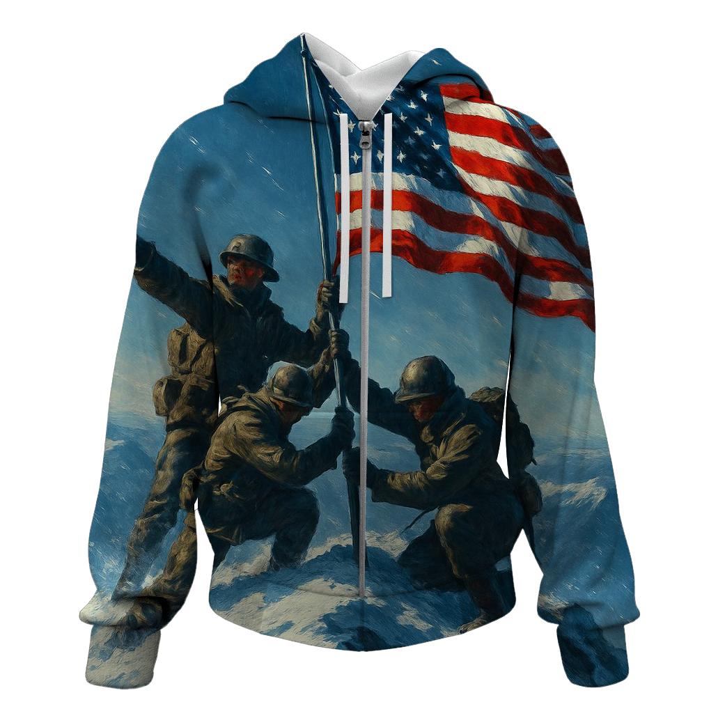 Mountain Summit Pledge With Ice Blue Shadows hoodie designs