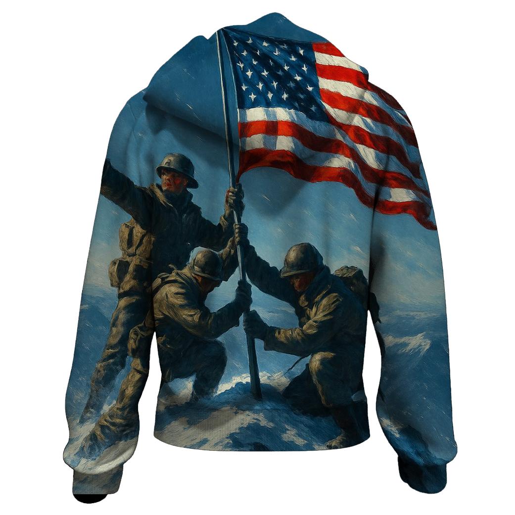 Mountain Summit Pledge With Ice Blue Shadows hoodie designs