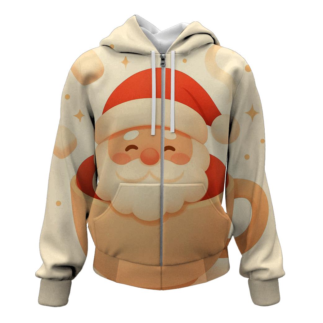 Minimal Cozy Mug Santa zip-up hoodies