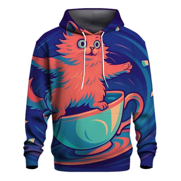 Surreal Teacup Carousel Cat hoodies fashion