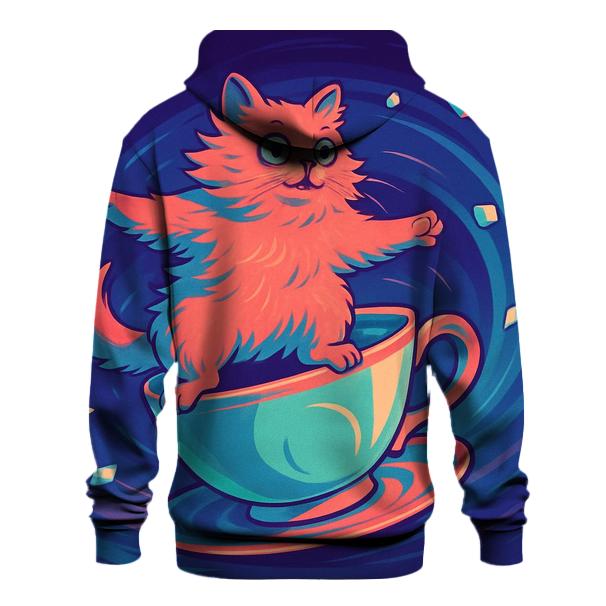 Surreal Teacup Carousel Cat hoodies fashion