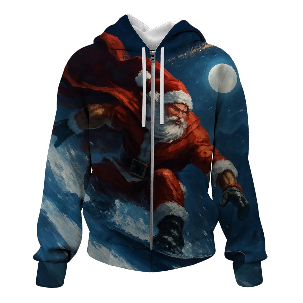 Santa Snowboard Comet Trail designer hoodies