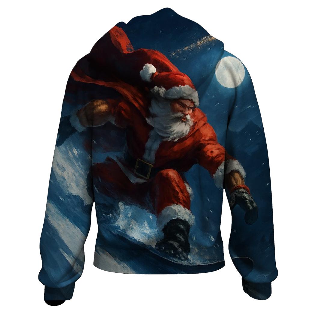 Santa Snowboard Comet Trail designer hoodies