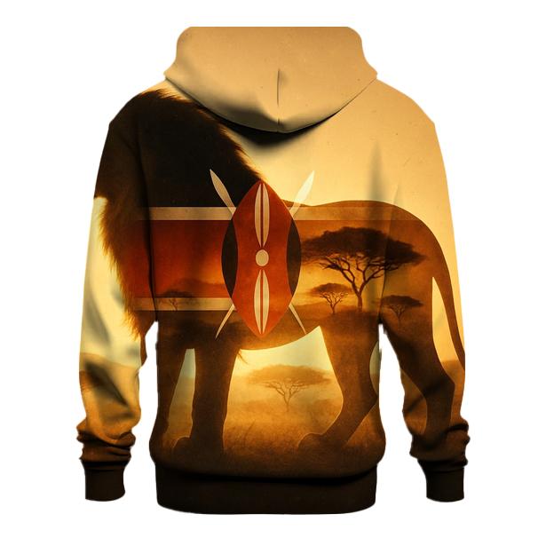 Kenya Savannah Double Exposure Roar zip-up hoodies